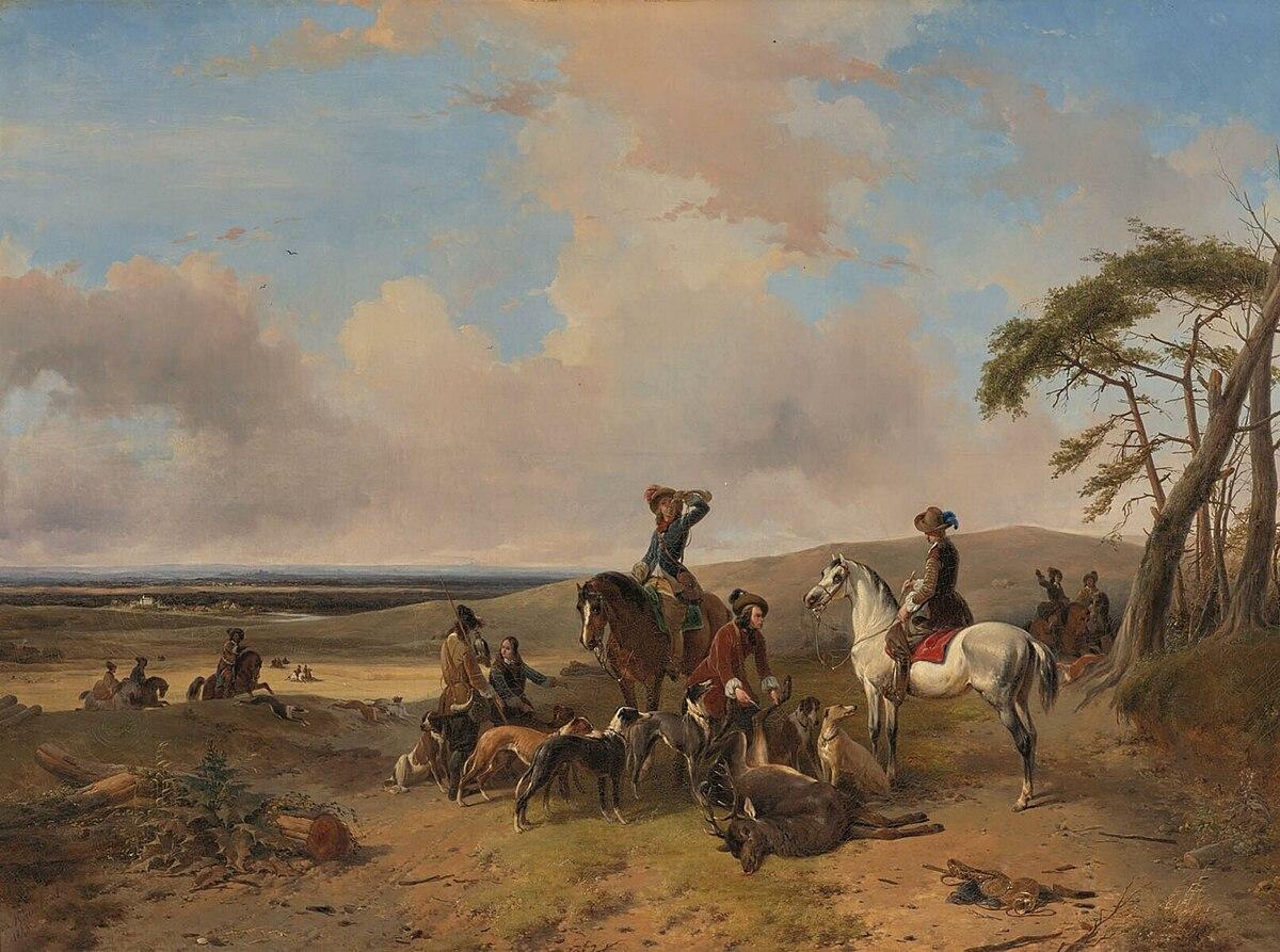 Paintings on Falconry (hawking) by  Josephus Jodocus 'Joseph' Moerenhout (Eeckeren (Belgium) 1801-1874 Antwerpen (Belgium))