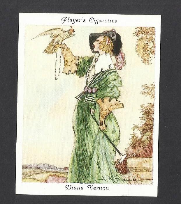 89 YEAR OLD VINTAGE ORIGINAL DIANA VERNON CARD 1937 BEAUTY FALCONRY ROB ROY AL4
